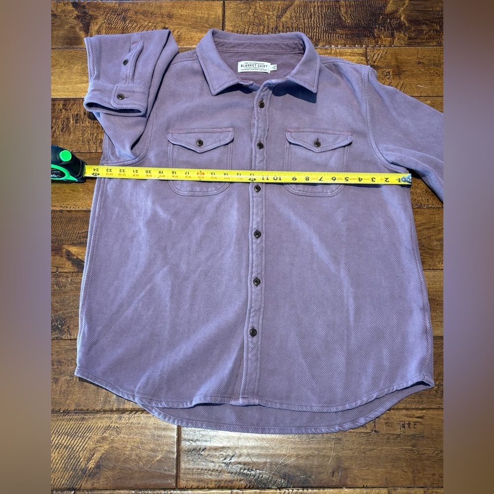 Outerknown Lavender Casual Button Down Blanket Sh… - image 5